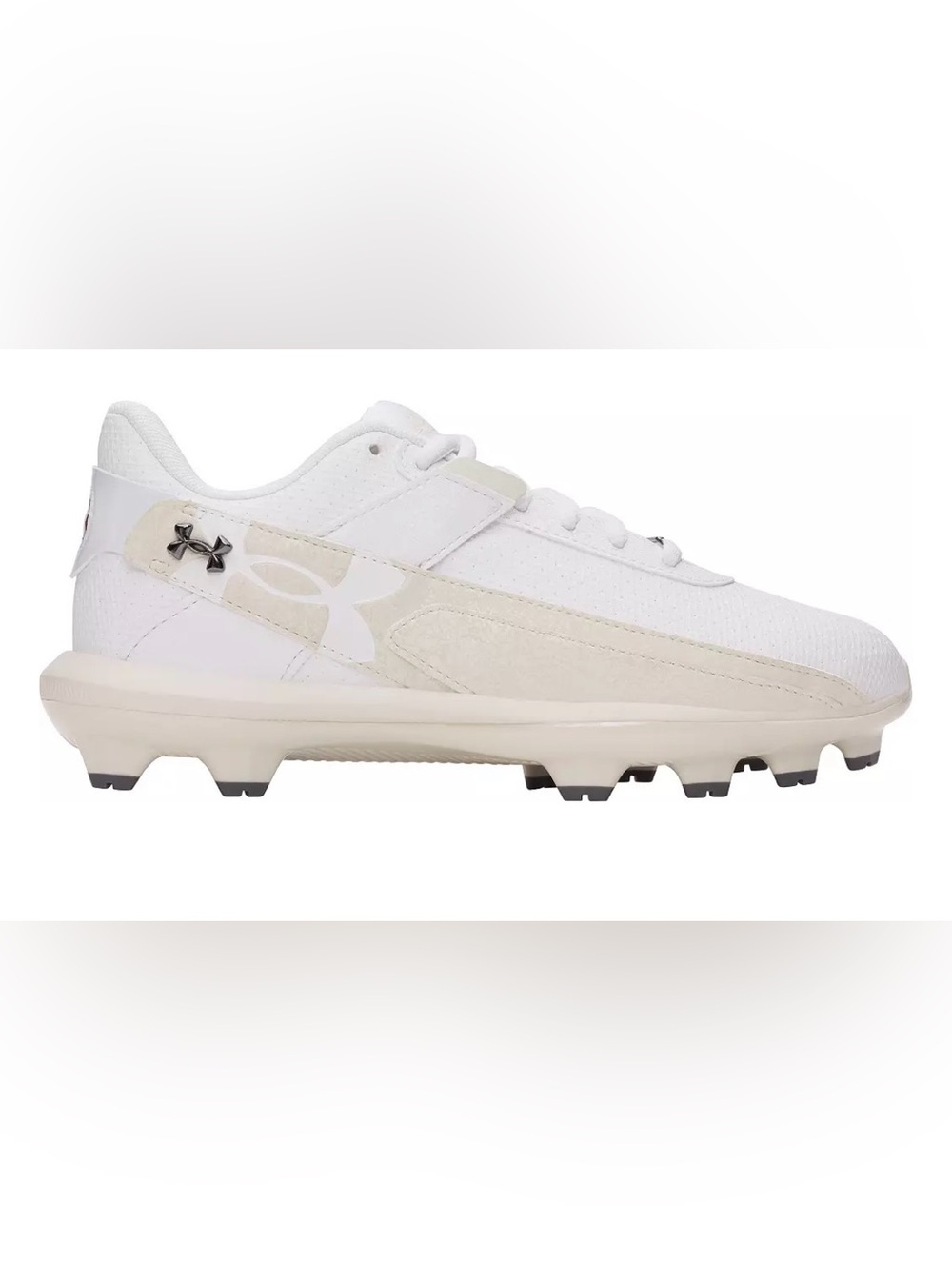 Under Armour Kids Bryce Harper White/Stone Baseball Cleats (New; Size 2)